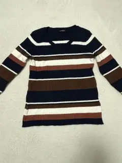 INGNI ストライプ Vネック ニット