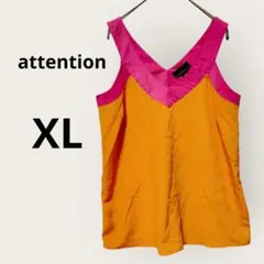 attention XL ピンク・オレンジ タンクトップ バイカラー
