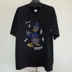 【新品】ドナルドダック　ラインストーン Tシャツ　ブラック　L