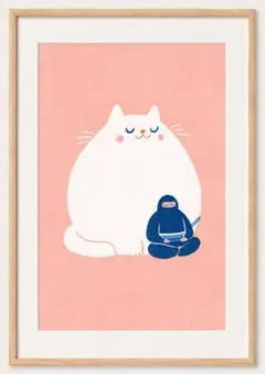 ＜巨大な白猫と忍者＞ 現代アート