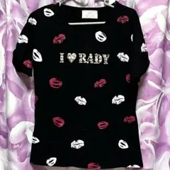 【Rady】リップ柄♡トップス♡Tシャツ♡BLACK