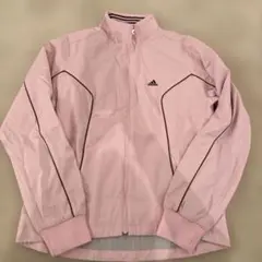 adidas ピンク ジップアップウィンドブレーカー