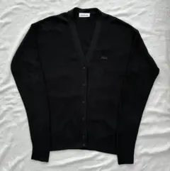 LACOSTE ラコステ Ｖネックカーディガン ブラック 38 コットン