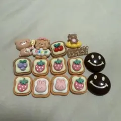 デコパーツ　まとめ売り　茶色　パン　15個