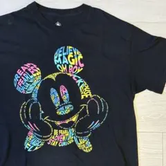 Disney ディズニー ミッキー タイポグラフィ Tシャツ ブラック M