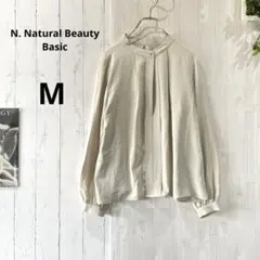 N. エヌドット スタンドカラー タック ブラウス M アイボリーのサムネイル
