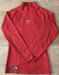 【アンダーアーマー】ヒートギア　ジュニア　アンダーシャツ（サイズ：YXL／赤）