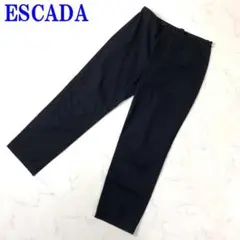 エスカーダ スラックスパンツ 黒 ブラック ウール コットン 36 C2665