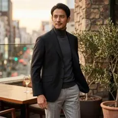 G5665*ユニバーサルランゲージ☆カノニコ☆ジャケット☆黒☆ウール☆44☆S