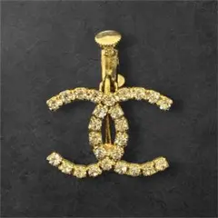 CHANEL ココマーク ラインストーン ゴールド イヤリング 片耳