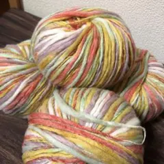 グラデーションウールスラブヤーン4玉 カラフル