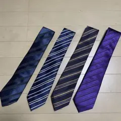 最終価格 ネクタイ4本セット■シンプルプレイズクラバット