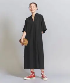 BEAUTY&YOUTH シャツワンピース 半袖 ロング丈