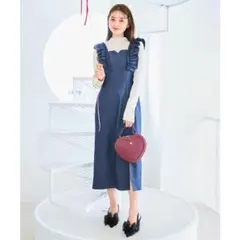 フリルショルダースリットワンピース　最終値下げ‼️