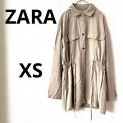 ザラ ジャケット　トレンチコート　ベージュ　ウエスト紐　金ボタン　カジュアル
