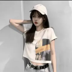 レディース トレンド Tシャツ ストリートカルチャー アースカラー　ホワイト