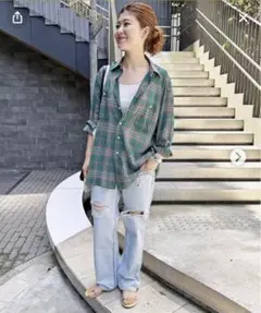 Spick & Spanコットンボイルチェックルーズシャツ Spick & Span コットンボイルチェックルーズシャツ チェック シャツ