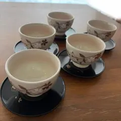 義春茶托 セット 中古 お花模様の冷茶セット 茶托つき - メルカリ