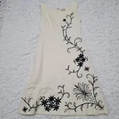 SYBILLA シビラ ブラック 薄手 刺繍 ノースリーブ ワンピース - メルカリ