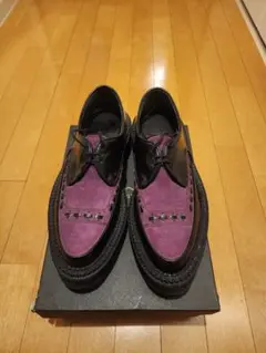 ADIEV 紫と黒のスエードローファー厚底のサムネイル