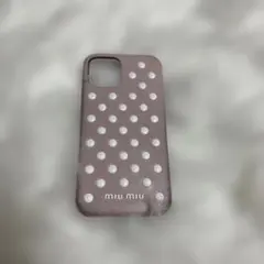 miumiu iPhone12 スマホケース　ピンク　ドット柄のサムネイル