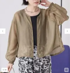 AMERICAN HOLICノーカラーシアーZIPブルゾンのサムネイル