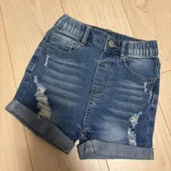 SHEIN ダメージデニムショーパン　ストレッチ　6y 110㎝〜120㎝