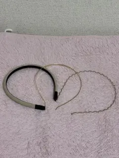 アイボリー・ゴールド ヘアバンド 3点セット