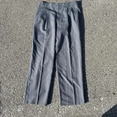 グレー ストライプスラックス タロンジップ　vintage