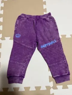 新品　BABYDOLL パープル　ズボン　ダメージ加工　90サイズ