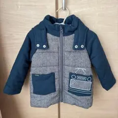 車の刺繍付きアウター 95cm未満 ネイビー/グレー