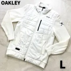 OAKLEY スカル刺繍 切替 中綿ニット 蓄熱裏地 ゴルフジャケット L