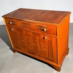 HR875 【レアデザイン】象嵌　イタリア　キャビネット　レコード収納　靴箱