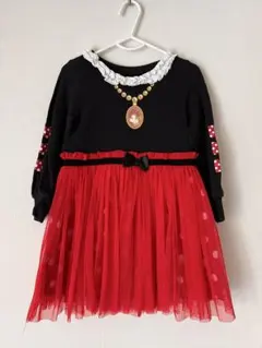 「ディズニー」ミニーちゃんのドット柄ワンピース2着セット90-110