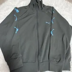 PUMA プーマ トラックジャケット ジャージ 刺繍ロゴ グレー×ブルー