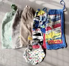 【匿名配送】タオルエプロン　5枚セット　おまけ付き