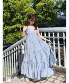リボン付きVネックひざ丈ワンピース GOLDJAPAN 大きいサイズ レディース ワンピース 膝丈 Vネック