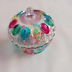 ガラス製 キャンディポット 小物入れ