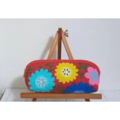 ハンドメイドファスナーポーチミニ/マルチケース/北欧風/メガネケース　花柄