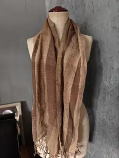 ☆ベビーキャメル100％☆ LARDINI ケーブル マフラー イタリア製 茶