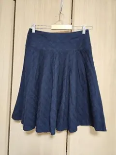 【38】バーバリーブルーレーベル 膝丈スカート　チェック　シアー　レースアップ