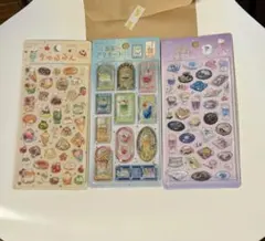 3つセット【正規品】きゅるるんシール 喫茶アラモード 2種　＆　楽しいカフェ