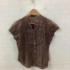 値下7.15M170Pローラアシュレイ◎バンドカラー◎半袖ブラウス◎小花◎13号のサムネイル