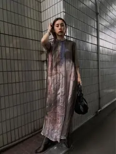 Ameri MEDI ERIN WRINKLE DRESS ブラウン
