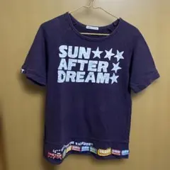 rough 半袖Tシャツ 深紫色星柄 電車刺繍のサムネイル