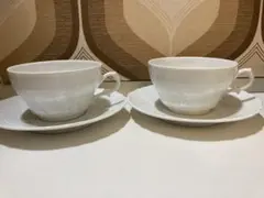 リチャードジノリ ベッキオホワイト スープカップ×ソーサー 2セット