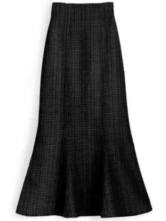 GRL グレイル ラメチェックツイードマーメイドスカート dk1080 ブラック