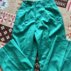 GU グリーン ワイドパンツ XS