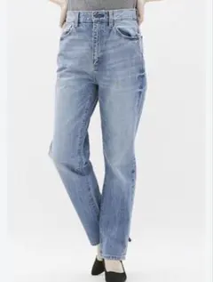 GU 神デニム　ハイウエストストレートジーンズ