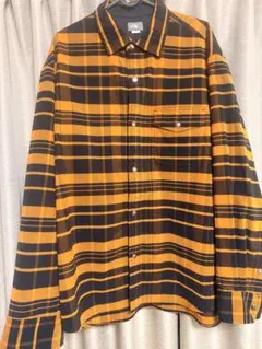 THE NORTH FACE XL ネルシャツ オレンジ/黒チェック